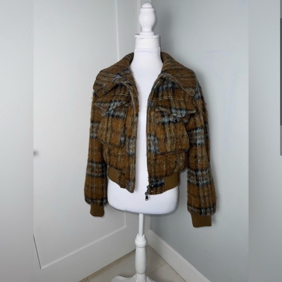 7 For All Mankind Alicia Plaid Bomber Jacket - Picture 3 of 9